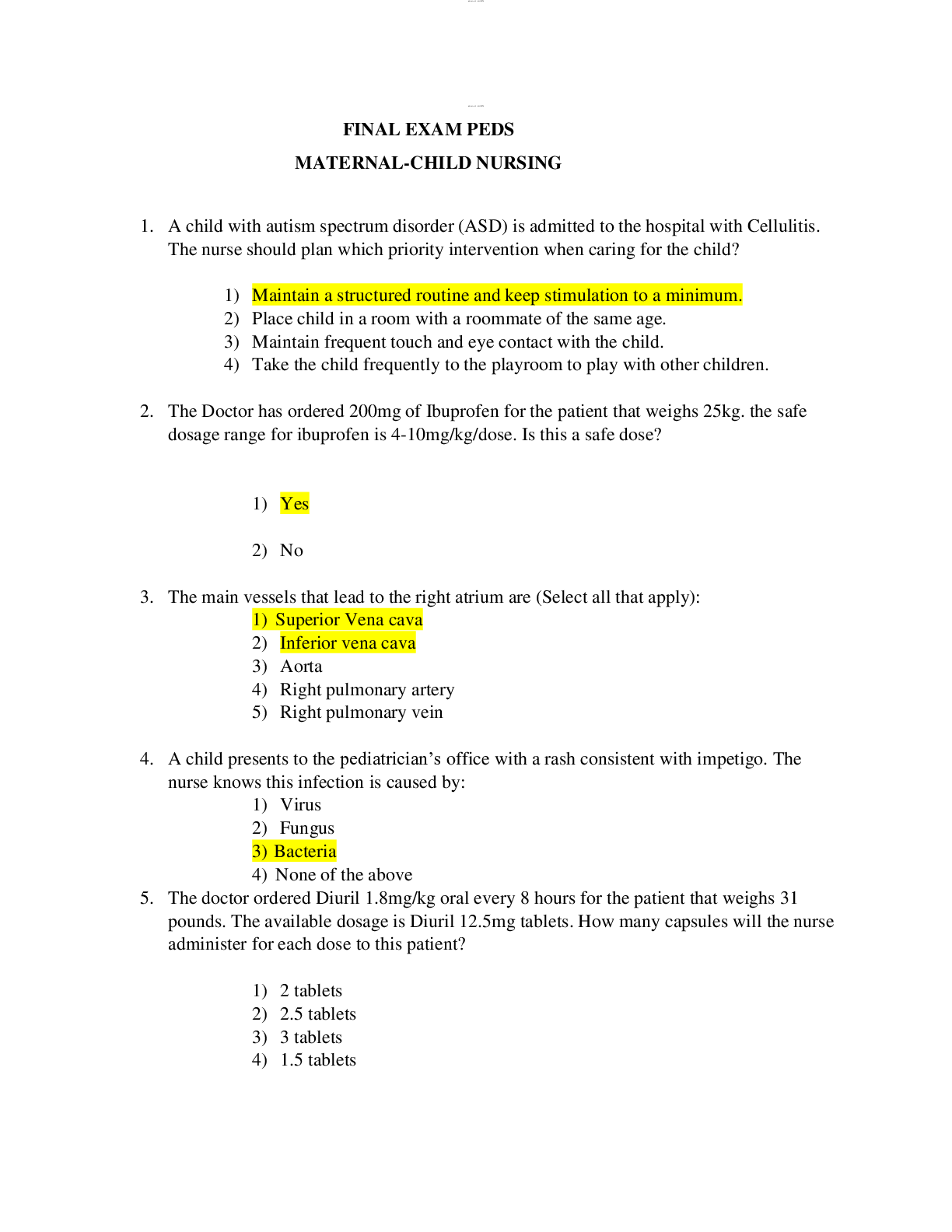 Preview image for FINAL PEDS EXAM_ Maternal-Child Nursing (NR-327) Quality Revision Material